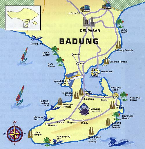 K&D Bali Designs - Bali Map - Badung District